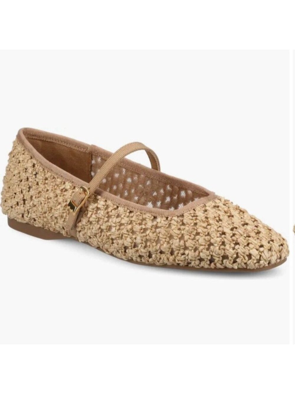 Birdies Womens Size 11 Hummingbird Mary-Jane Flats Open-Weave Comfort Tan NEW